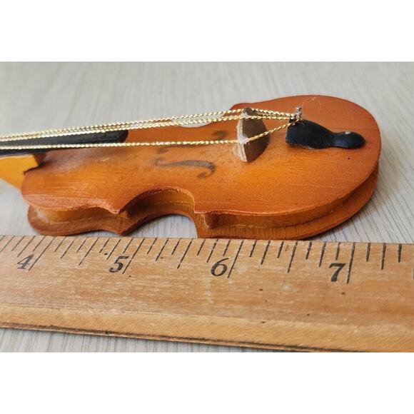 Ornament/Wall Hanging-Wooden Cello-Gold Strings-Musical Instrument - Picture 11 of 11
